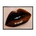 Designart Close-Up Of Gorgeous Female Lips II Modern Framed Canvas Wall Art Print