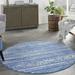 Nourison Whimsicle Bohemian Eclectic Light Blue Ivory 5 x round Area Rug (5 Round)