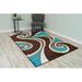 Planet Rugs Premium 3D Thick Abstract Indoor Area Rug 327 Mocha Turquoise Brown 2 7 x4