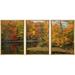 wall26 - 3 Piece Framed Canvas Wall Art - Colorful Autumn Reflections on This Pond in Allaire State Park in New Jersey. - Modern Home Art Stretched and Framed Canvas Ready to Hang - 24 x36