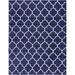 Unique Loom Marble Rabat Shag Rug Navy Blue/Ivory 9 x 12 Rectangle Geometric Contemporary Perfect For Living Room Bed Room Dining Room Office