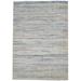 Jacquard Loom Grey Wool / Silk Rug 5X7 Modern Bohemian Striped Room Size Carpet