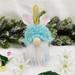 TUTUnaumb Autumn & Winter Easter Cartoon Bunny Shape Cute Faceless Doll Candy Jar Decoration Ornaments Home Decor -Blue