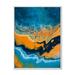 Designart Abstract Marble Composition In Orange and Blue IV Modern Framed Canvas Wall Art Print