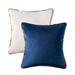 Phantoscope Christmas holiday Decorative Throw Pillow Set Particles Trimmed Velvet Series Covers 18 x 18 Navy and Off White 2 Pack