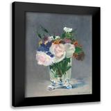 Manet Edouard 12x14 Black Modern Framed Museum Art Print Titled - Flowers in a Crystal Vase