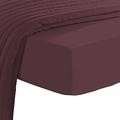 Pizuna Pure Combed Cotton European Single Fitted Sheet Dark Purple, 600 Thread Count 100% Long Staple Cotton Fitted Sheet Single Bed 100 X 200cm, Sateen Weave 40 cm Deep Fitted Sheets 1 PC Dark Purple