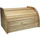 RTS Wooden Kitchen Storage Bin - Roll Top Wooden Bread Bin - Bread Container With Roll-Top Lid - Rubber Wood Bread Box For Kitchen Countertop - ‎Strong & Durable 41 x 28 x 19 cm