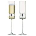 Anton Studio Designs - Set of 2 SoHo Champagne Flutes - Edge Design and Silver Electroplated - 200ml Glasses for a Champagne Gift Set, Gift Boxed