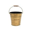Ivyline Kindling Storage Bucket in Brass with Top Handle and Typography - Durable Iron Pail - Traditional Fireside Accessory - 30 cm