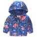 Peyan 1-6T Toddler Girls Cartoon Zip Jacket Hooded Trench Lightweight Kids Outdoor Dust Windbreaker Coats