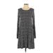 Old Navy Casual Dress - A-Line Scoop Neck Long sleeves: Black Print Dresses - Women's Size Small