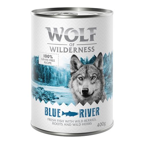 5 + 1 gratis! 6 x 400 g Blue River - Fisch Wolf of Wilderness Hundefutter nass