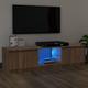 vidaXL TV Cabinet with LED Lights Brown Oak 120x30x35.5 cm