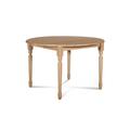 Table extensible ronde bois D115 cm avec 1 allonge et Pieds tournés