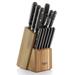 Martha Stewart 14 Piece Stainless Steel Cutlery Set In Black w/ Acacia Wood Storage Block Stainless Steel in Gray/Black | 5 H x 13.5 D in | Wayfair