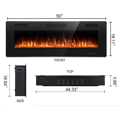 Modern Recessed Wall-mounted Multicolor LED Electric Fireplace