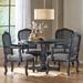 Ardyce Wood and Cane Upholstered 5 Piece Circular Dining Set by Christopher Knight Home