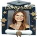 The Holiday Aisle® Graduation Congratulation Frame Hanging Figurine Ornament Ceramic/Porcelain in Black/White/Yellow | 3 H x 4 W x 1 D in | Wayfair