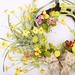 Primrue 26" Spring Front Door Wreath w/ Pansy Blossoms Cluster Most Realistic Faux/Silk//Twig in Brown/Green/Yellow | 26 H x 26 W x 5 D in | Wayfair