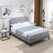 Red Barrel Studio® Algedi Queen Tufted Platform Bed Wood & /Upholstered/Linen in Gray | 47.05 H x 63.8 W x 84.84 D in | Wayfair