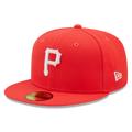 Men's New Era Red Pittsburgh Pirates Lava Highlighter Logo 59FIFTY Fitted Hat