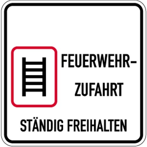 Schild Feuerwehrzufahrt ständig freihalten, Alu, 500x500 mm Image