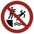 Schild Nicht in das Wasser stoßen ISO 20712-1, Alu, 1,8 mm, Ø 400 mm