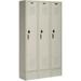 Global Industrial 652065TN 12 x 18 x 60 in. Single Tier Paramount Locker with 3 Door Ready to Assemble Tan