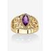 Women's Simulated Birthstone Gold-Plated Filigree Ring by PalmBeach Jewelry in February (Size 8)