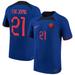 Men's Nike Frenkie de Jong Blue Netherlands National Team 2022/23 Away Vapor Match Authentic Player Jersey