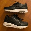 Nike Shoes | Black Nike Leather Air Max Sneakers - Womens Size 7 | Color: Black | Size: 7