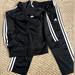 Adidas Matching Sets | Adidas Youth Black Track Suit - Jacket And Pants Size 7 | Color: Black/White | Size: 7b