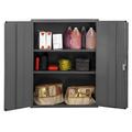 Durham 3600-95 14 Gauge Flush Door Style Lockable Shelf Cabinet with 2 Adjustable Shelves Gray - 36 in.