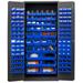 Durham 3500-138B-5295 14 Gauge Flush Door Style Heavy Duty Lockable Cabinet with 138 Blue Hook on Bins Gray - 36 in.