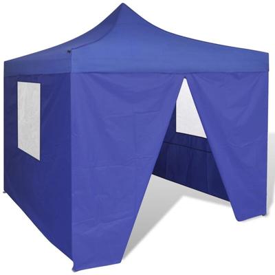 Vidaxl - Faltzelt Faltpavillon mit 4 Wänden 3 x 3 m Blau