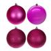 Vickerman 694213 - 6" Hot Pink Matte Shiny Glitter and Sequin Ball Christmas Tree Ornament (4 pack) (N591559BX)