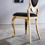 Dining Chair with Oval Backrest Set of 2