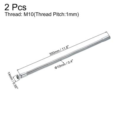 2x Microphone Gooseneck, M10 Thread Metal Universal Hose Flexible Arm