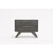 Modern Gray Wash Nightstand with Two Drawers