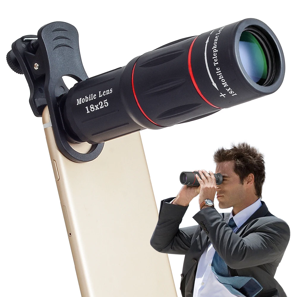 Objectif téléobjectif APEXEL 18X avec trépied, objectif monoculaire pour téléphone portable, objectif pour smartphone, Lente Para Celular