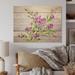 Winston Porter Summer Natural Foliage Pink Bouquet II - Traditional Wood Wall Art - Natural Pine Wood Metal in Brown/Green/Indigo | Wayfair