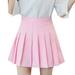 Mrat Skirt Floral Ruffle Mini Skirts Ladies Fashion High Waist Pleated Mini Skirt Slim Waist Casual Tennis Skirt A Line Pleated Midi Skirts