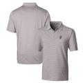 Men's Cutter & Buck Gray Ohio State Buckeyes Forge Pencil Stripe Stretch Polo
