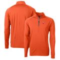 Men's Cutter & Buck Orange Virginia Tech Hokies Adapt Eco Knit Stretch Recycled Quarter-Zip Pullover Top