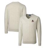 Men's Cutter & Buck Oatmeal Arkansas Razorbacks Lakemont Tri-Blend V-Neck Pullover Sweater