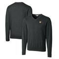 Men's Cutter & Buck Heather Charcoal West Virginia Mountaineers Lakemont Tri-Blend V-Neck Pullover Sweater