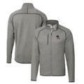 Men's Cutter & Buck Heather Gray Delaware Fightin' Blue Hens Mainsail Sweater-Knit Full-Zip Jacket