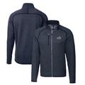 Men's Cutter & Buck Heather Navy Old Dominion Monarchs Mainsail Sweater-Knit Full-Zip Jacket