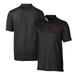 Men's Cutter & Buck Black Utah Utes Primary Team Logo Pike Micro Floral Stretch Polo